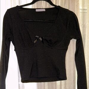 Gaze Black Long Sleeve Blouse Milk Maid Fairy Goth babydoll